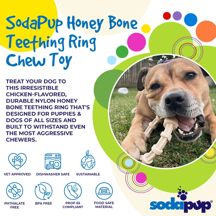 Honey Bone Chicken Flavored Teething Ring For Aggressive Chewers