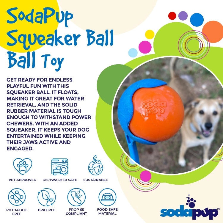 Squeak Ball Ultra Durable Pup-X Squeaking, Chewing, Floating & Retrieving Ball
