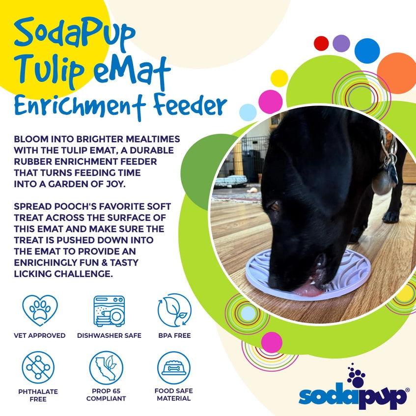 Tulip Design Emat Enrichment Lick Mat with Suction Cups