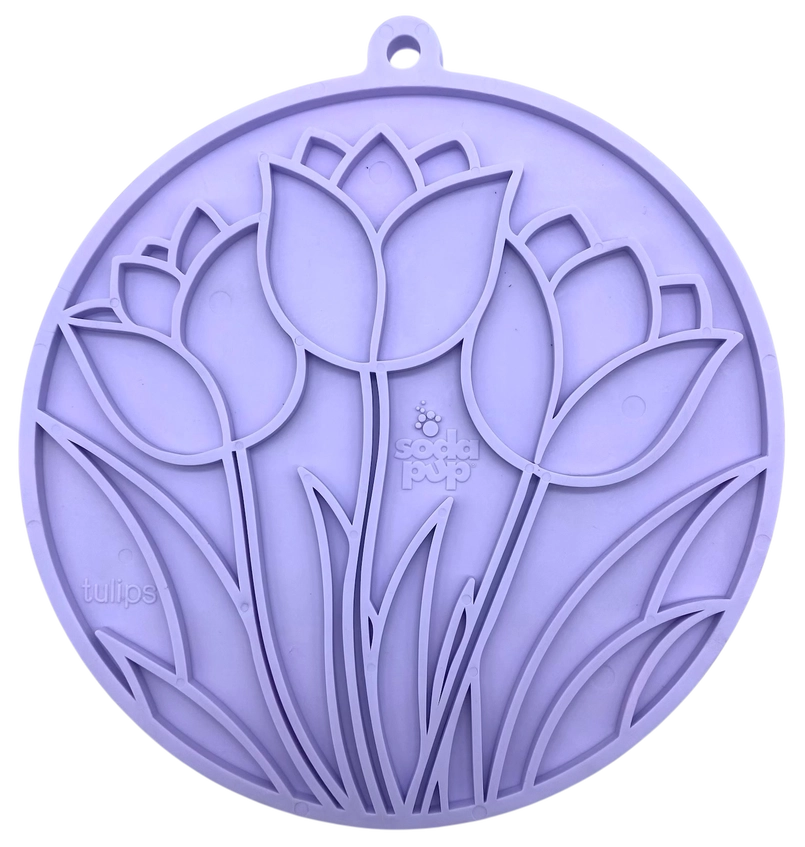 Tulip Design Emat Enrichment Lick Mat with Suction Cups